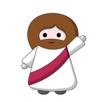 Cute God Jesus Christ waves his hand in color vector