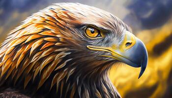 close up two eyes of eagle, photo