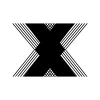 X, WXW initial geometric company logo and vector icon