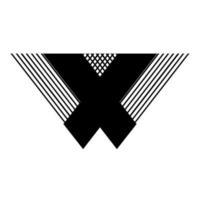 X, WX, XW initial geometric company logo and vector icon