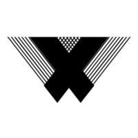 X, WX, XW initial geometric company logo and vector icon