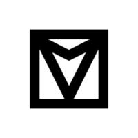 V, MV, MVO initial geometric company logo and vector icon