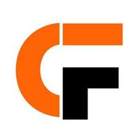 CF initial geometric company logo and vector icon