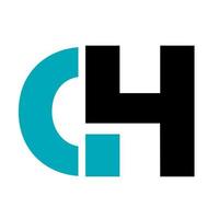 CH, CIH, Ci4 initial geometric company logo and vector icon