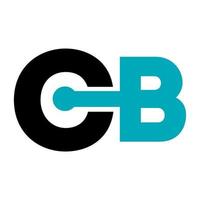 CB, CIB initial geometric company logo and vector icon