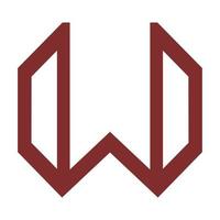 W initials geometric line art logo and vector icon