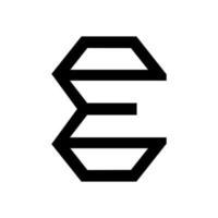 E initials geometric line art logo and vector icon