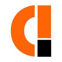 CI initial geometric company logo and vector icon