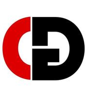 CG, GC initial geometric company logo and vector icon
