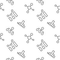 Seamless pattern of map, progress bar is made of line icons vector