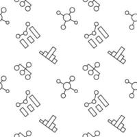 Seamless pattern of map, progress bar is made of line icons vector