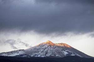 El teide volcano at sunset in tenerife spain photo