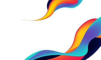 3D abstract gradient wavy colorful background isolated on white. Vector Illustration with place for your text