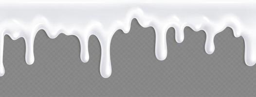 Realistic yoghurt flow on transparent background vector