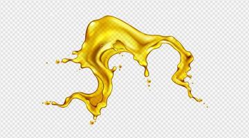 Yellow oil splash isolated. Realistic beer swirl vector