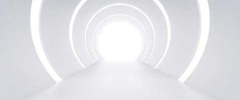 3d render white abstract room, corridor in vector