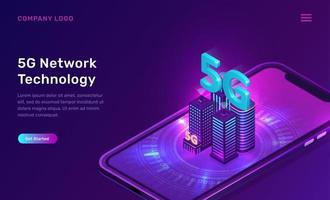 5G network technology, isometric concept vector