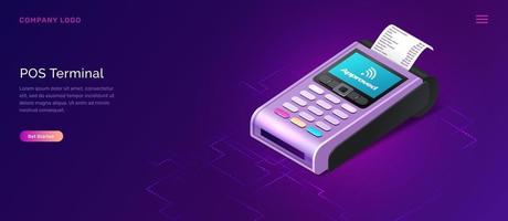 POS terminal security, isometric business concept vector