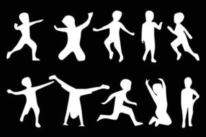 Children playing silhouette design free vector