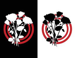 Rose love silhouette design free vector