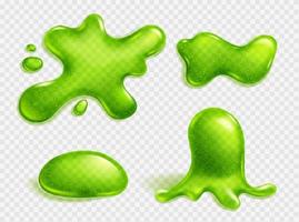 Green slime blob, jelly, liquid snot stain or glue vector