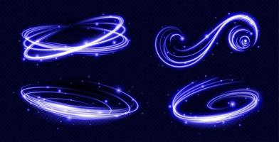 Light lines and swirls with glow effect vector