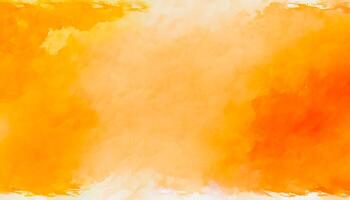 orange tone watercolor painted overlay on painting paper background, photo