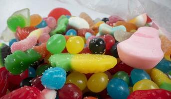 A macro collection of colourful candy and confectionery, photo