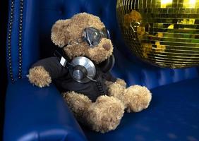 teddy bear in a disco setting photo