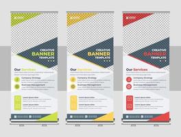 Roll up banner design template, Business banner layout. vertical, abstract background, pull up design, modern x-banner, rectangle size, presentation, poster, advertisement vector