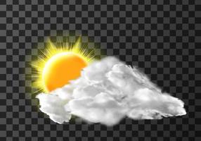 Sun light cloud cover weather meteo icon vector