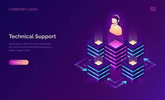 Technical support or online assistant isometric vector