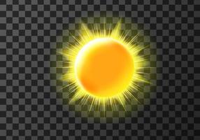 Sun disk with rays, weather meteo icon vector