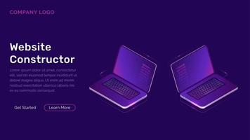 Website constructor isometric concept vector