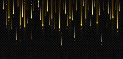 Falling down golden comet rain vector background