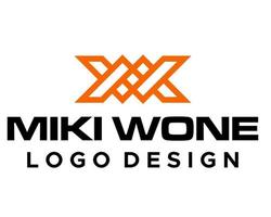 MW letter monogram sport logo design. vector