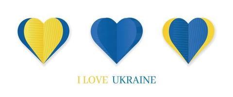 Blue yellow hearts, the color of Ukraine in vector