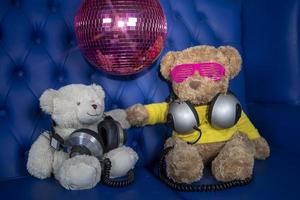 teddy bear in a disco setting photo