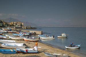 fishing town of Aspra in sicily photo