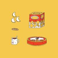 galletas y té ilustración vector diseño