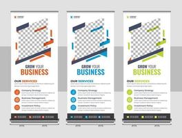 Creative business agency roll up banner design or pull up banner template vector