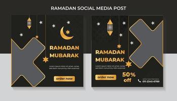 Ramadán kareem rebaja social medios de comunicación enviar y web bandera modelo vector