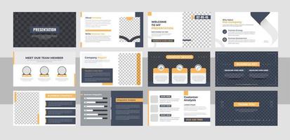 Creative business presentation slide template design set vector