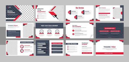 Creative business presentation slide template design set vector