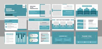 Creative business presentation slide template design set vector