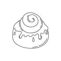 Cinnabon doodle Coloring book with vector illustration for kids