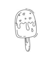 Ice Cream Popsicle Doodle Coloring Book with vector illustration for Kids