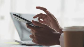 Financial analysts analyze business financial reports on a digital tablet planning investment project during a discussion at a meeting of corporate showing the results of their successful teamwork. video