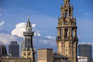 view over barcelona rooftops and skyline photo