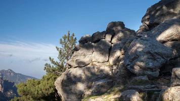 Beautiful rocky spikes of The Aiguilles de Bavella canyon in Corsica, France video